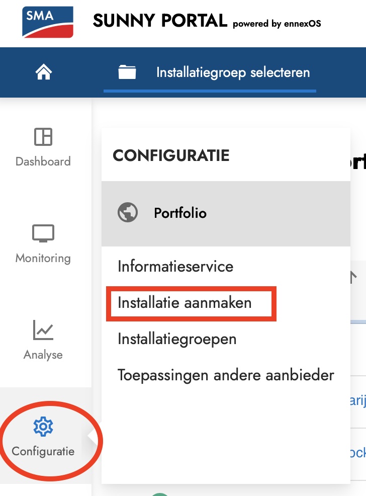 installatie aanmaken