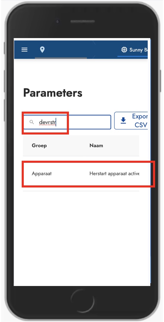 herstart activeren parameter
